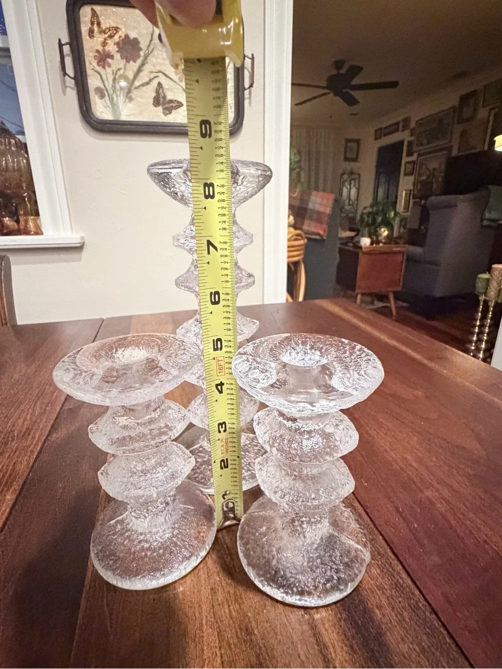 3 Vintage  Iittala Finland Art Glass Candle Holders TIimo Sarpenava MCM